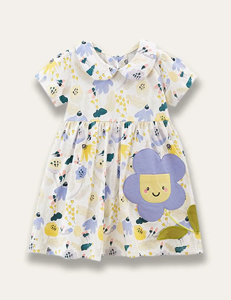 Cute Flower Appliqué Dress - Mini Taylor