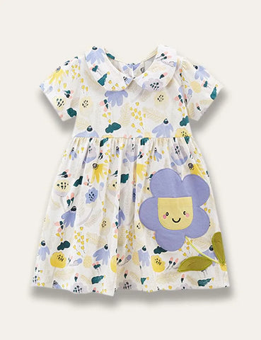Cute Flower Appliqué Dress - Mini Taylor