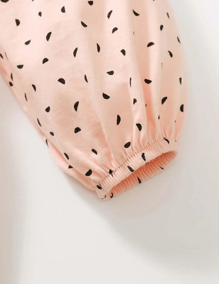 Cute Kitten Embroidered Polka Dot Long Sleeve Dress - Mini Taylor