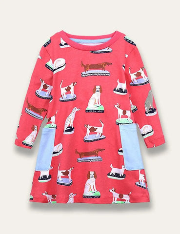 Cute Puppy Print Dress - Mini Taylor