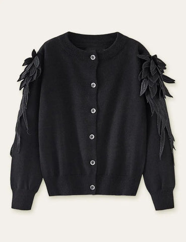 Cute Wings Design Button Sweater Cardigan - Mini Taylor