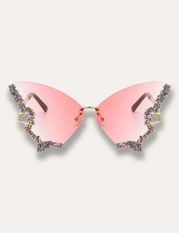 Diamond Butterfly Rimless Sunglasses - Mini Taylor