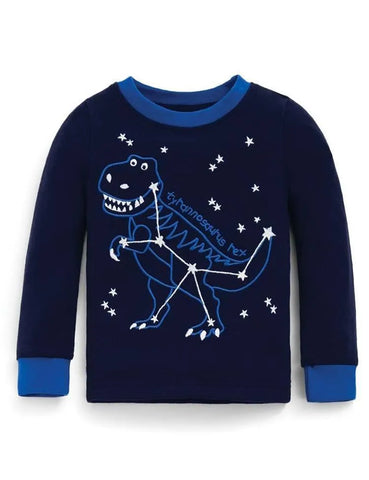 Dinosaur Embroidered Pajamas Set - Mini Taylor