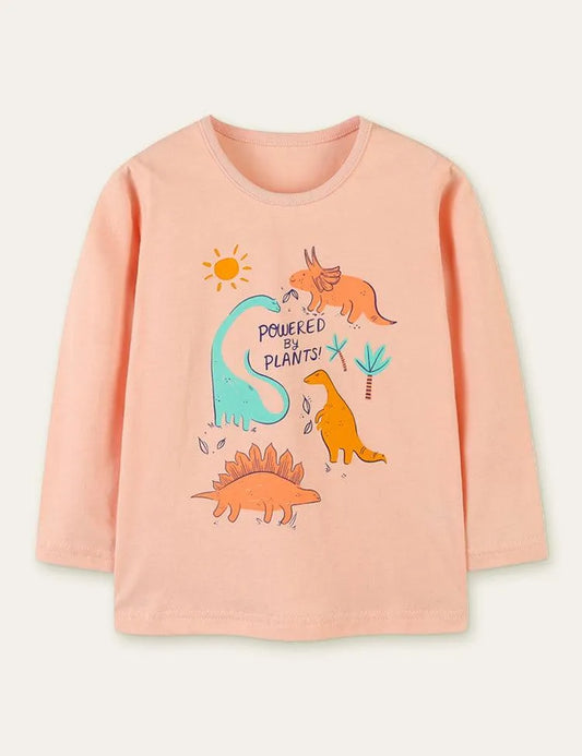 Dinosaur Friends Printed Long Sleeve T-shirt - Mini Taylor