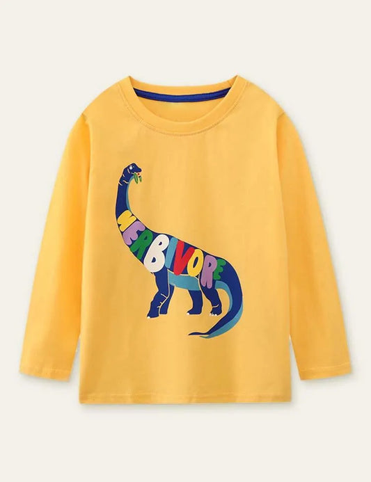 Dinosaur Printed Long-Sleeved T-shirt - Mini Taylor