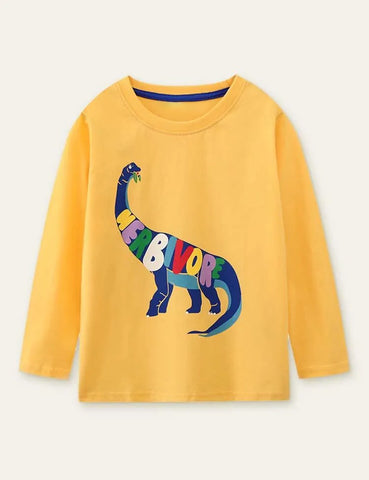 Dinosaur Printed Long-Sleeved T-shirt - Mini Taylor