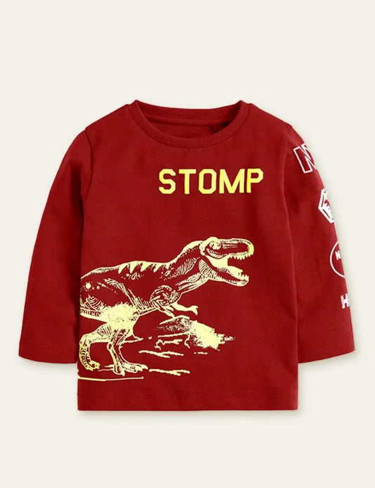 Dinosaur Printed Long-Sleeved T-shirt - Mini Taylor
