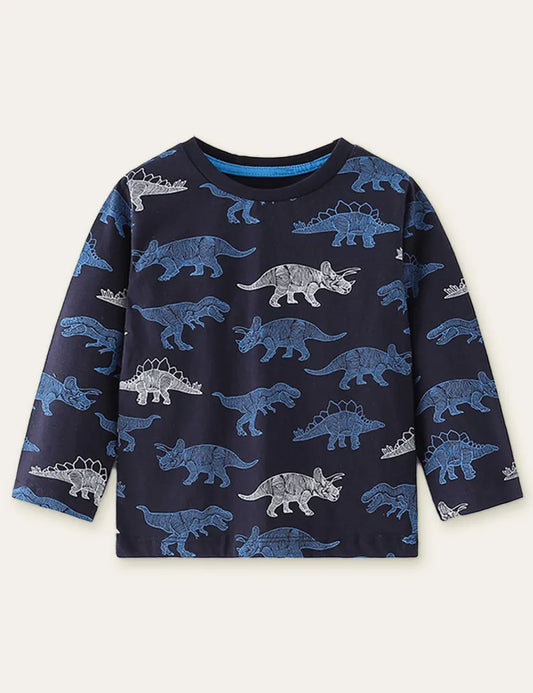 Dinosaur Printed Long-Sleeved T-shirt - Mini Taylor