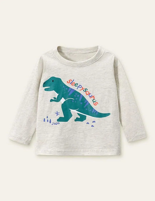 Dinosaur Printed Long-Sleeved T-shirt - Mini Taylor
