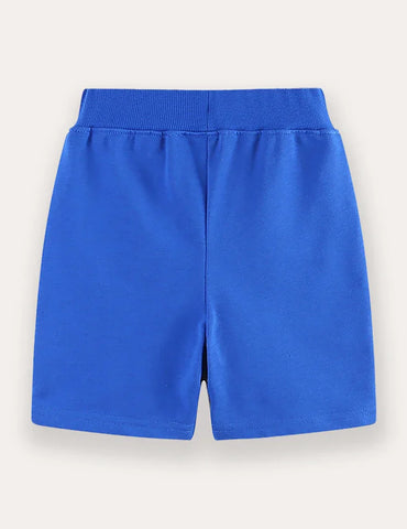 Cartoon Rocket Applique Shorts