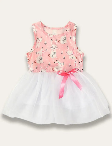 Easter Bunny Print Tulle Dress - Mini Taylor