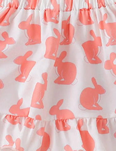 Easter Cartoon Bunny Stripe T-Shirt+Strap Dress - Mini Taylor