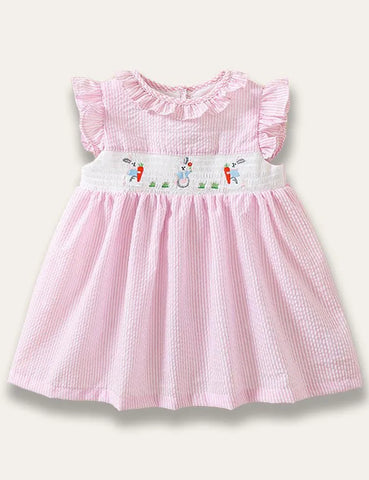 Easter Cute Embroidered Bunny Dress - Mini Taylor