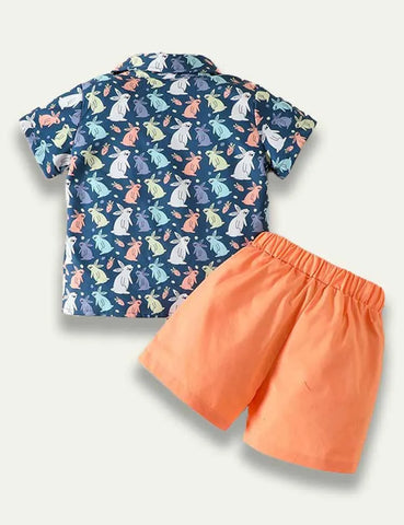 Easter Rabbit Printed Suit - Mini Taylor