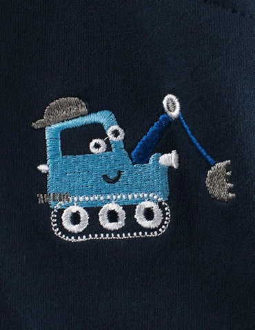 Excavator Embroidery Shorts - Mini Taylor