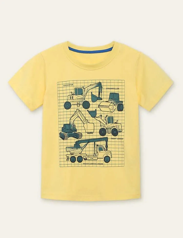 Excavator Printed T-shirt - Mini Taylor