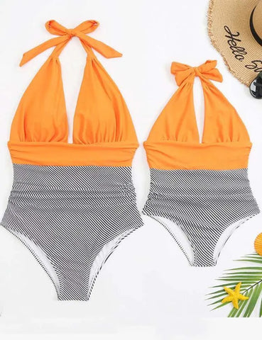 Family Matching One Piece Swimsuit Backless Swimsuit - Mini Taylor