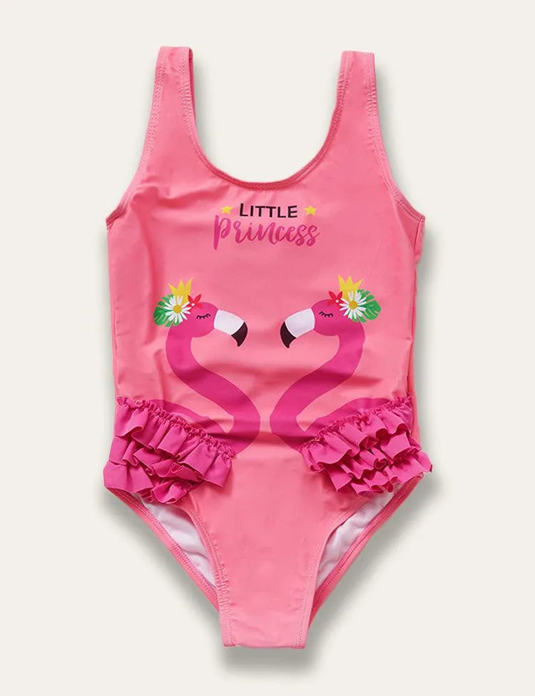 Flamingo Print One-piece Swimsuit - Mini Taylor
