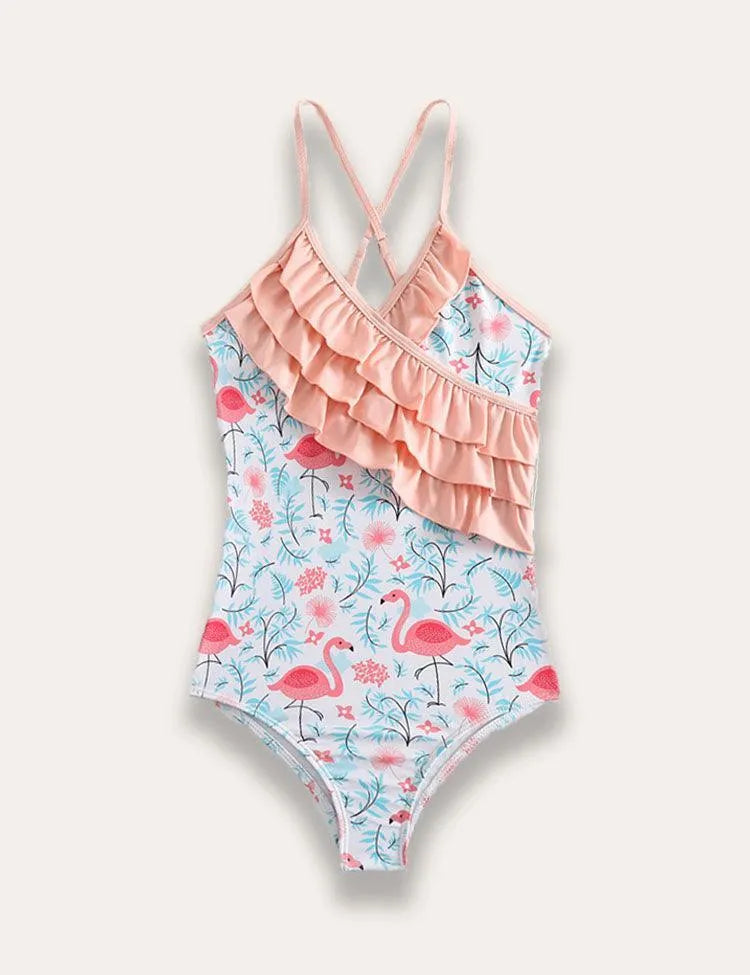 Flamingo Ruffled One-piece Swimsuit - Mini Taylor