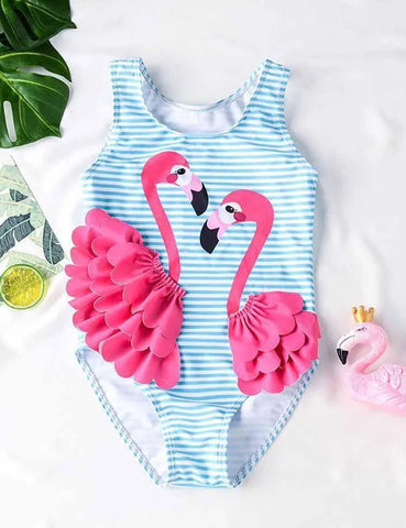 Flamingos Appliqué One-Piece Swimsuit - Mini Taylor