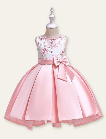 Floral Embroidered Bow Party Dress - Mini Taylor