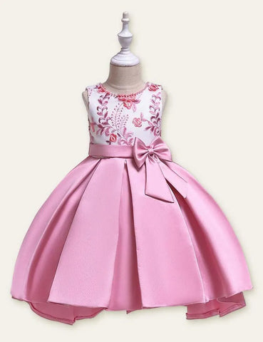 Floral Embroidered Bow Party Dress - Mini Taylor