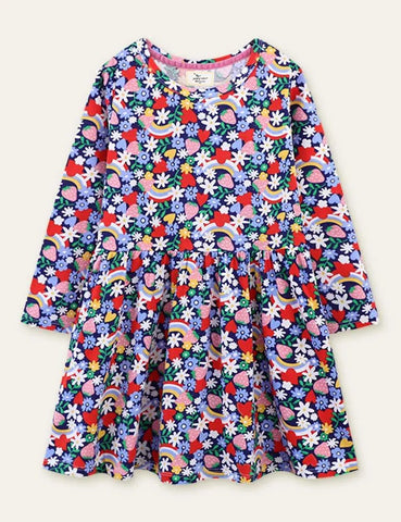 Floral Printed Long Sleeve Dress - Mini Taylor