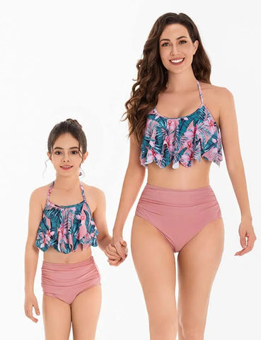 Floral Printed Pleated Swim Suit - Mini Taylor