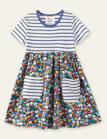 Floral Printed Striped Dress - Mini Taylor