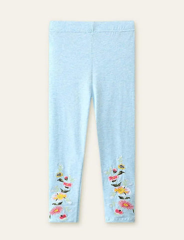 Flower Embroidery Leggings - Mini Taylor