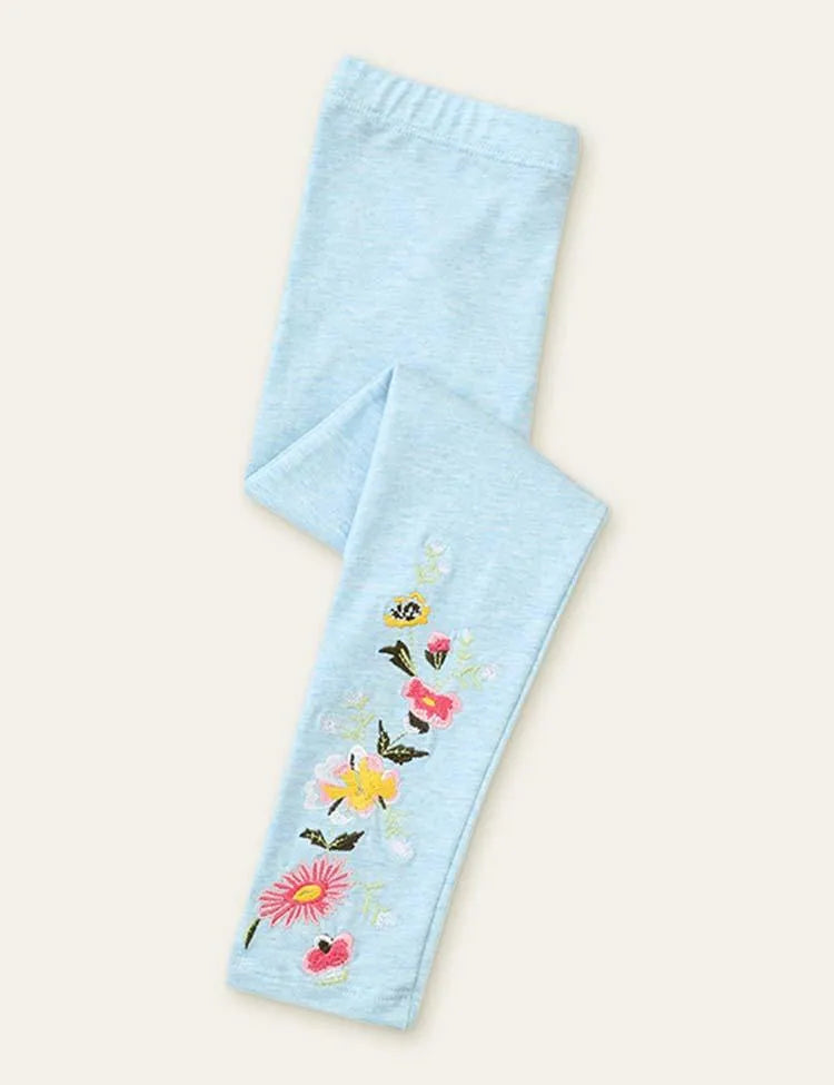 Flower Embroidery Leggings - Mini Taylor