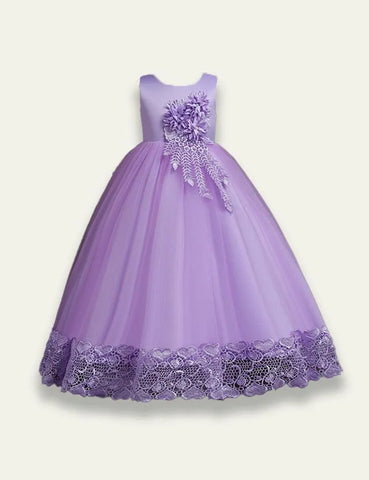 Flower Flat Tail Long Tail Party Dress - Mini Taylor