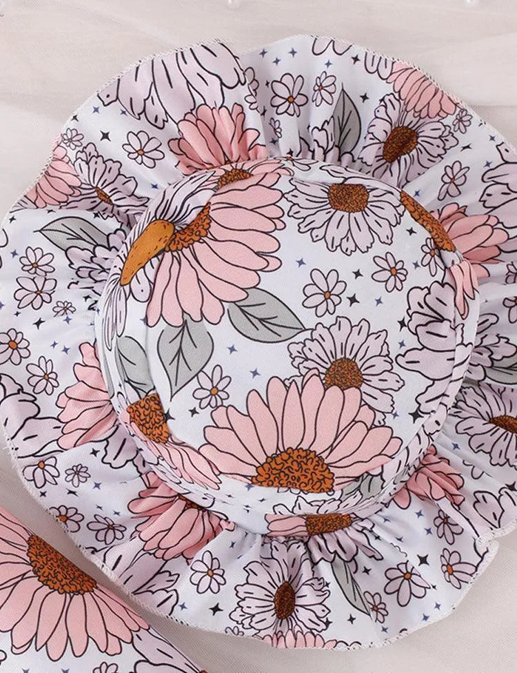 Flower Long-sleeved One-piece Swimsuit - Mini Taylor