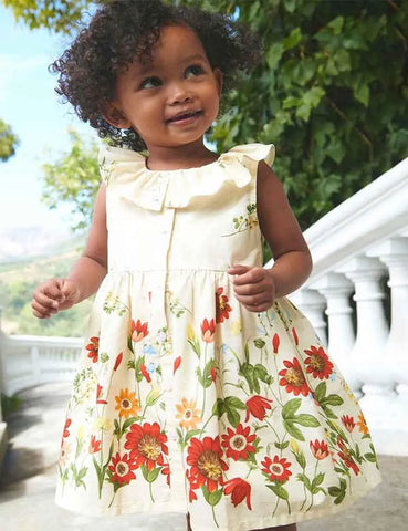 Flower Printed Lotus Collar Dress - Mini Taylor
