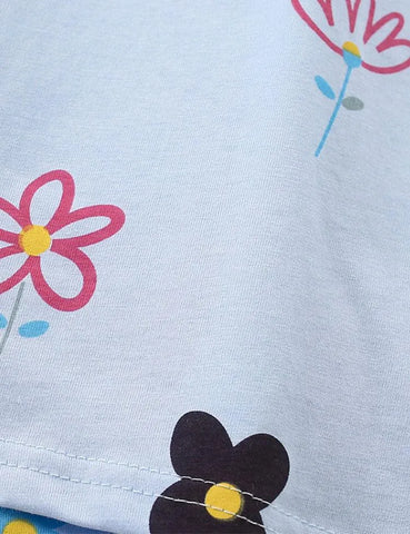 Flower Printed Round Neck Set - Mini Taylor