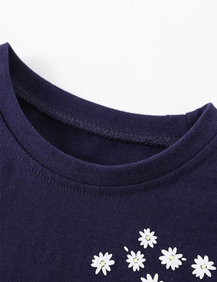Flower Printed Round Neck T-shirt - Mini Taylor