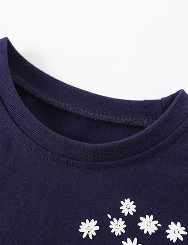 Flower Printed Round Neck T-shirt - Mini Taylor