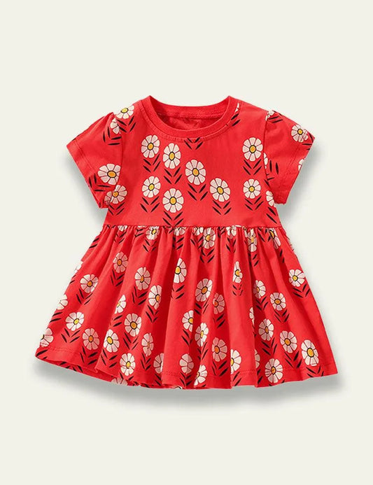 Flower Round Neck Skirt Style T-shirt - Mini Taylor