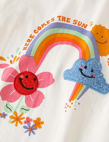 Flowers Rainbow Printed Cloud Appliqué Set - Mini Taylor