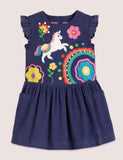 Vestido Unicornio Arcoiris Flores