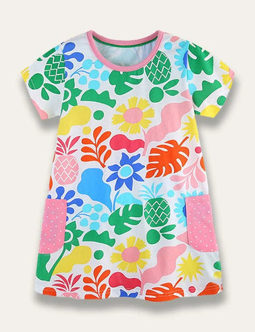 Fresh Cartoon Print Dress - Mini Taylor