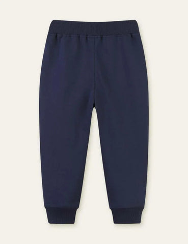 Funny Dinosaur Appliqué Sweatpants - Mini Taylor
