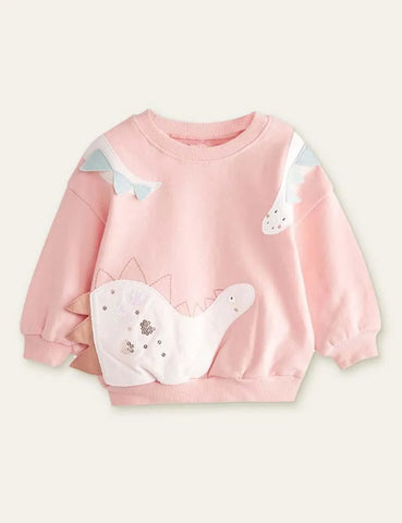 Funny Dinosaur Appliqué Sweatshirt - Mini Taylor
