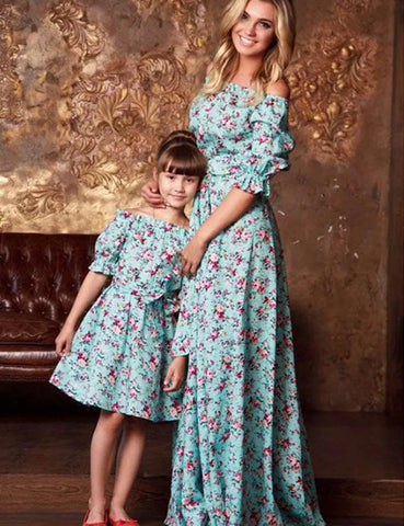 Green Floral Family Matching Dress - Mini Taylor