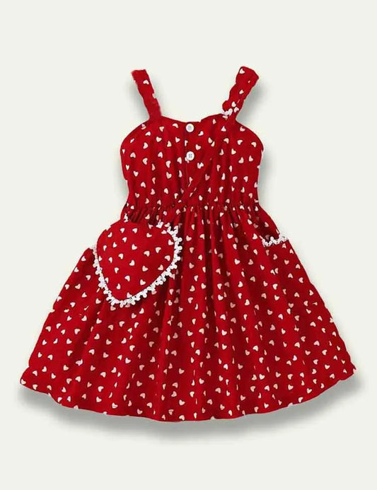 Heart Printed Lace Strap Dress - Mini Taylor