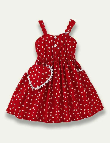 Heart Printed Lace Strap Dress - Mini Taylor