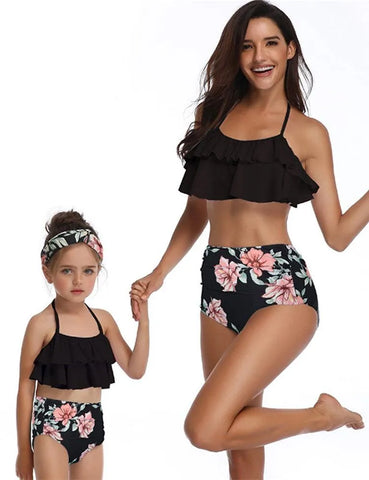 High Waist Ruffled Family Matching Swim Suit - Mini Taylor