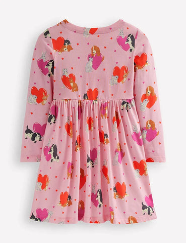Langärmeliges Fun-Jersey-Kleid