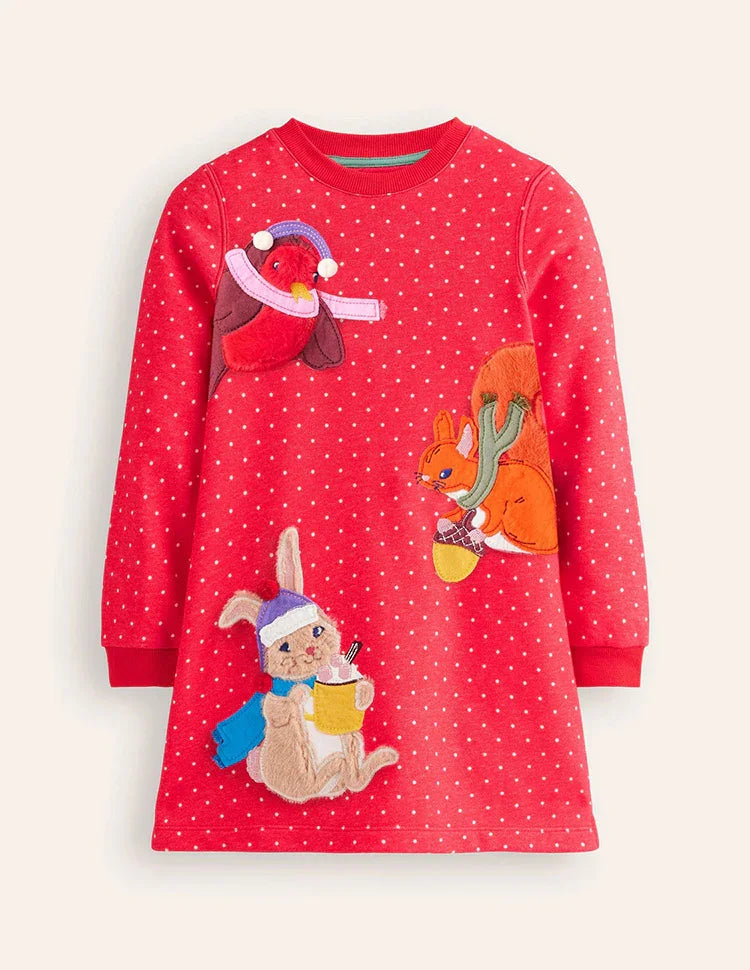 Jurk met sweatshirtapplicatie