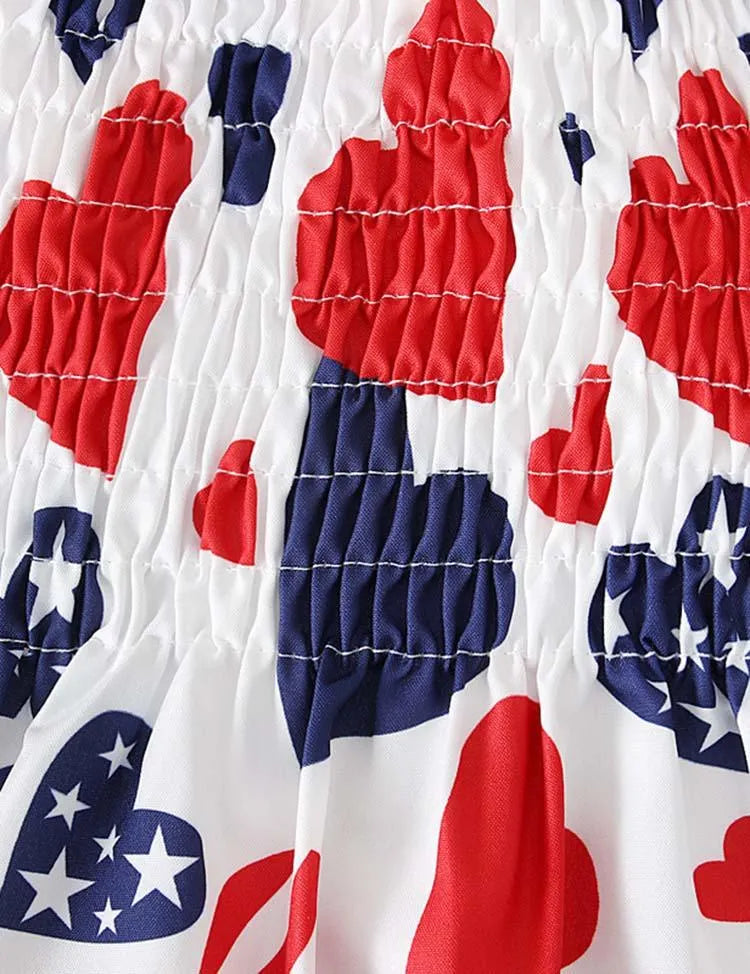 Independence Day Star Heart Printed Dress - Mini Taylor